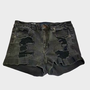 Aeropostale Black Jean Shorts Distressed Style,  Size 10